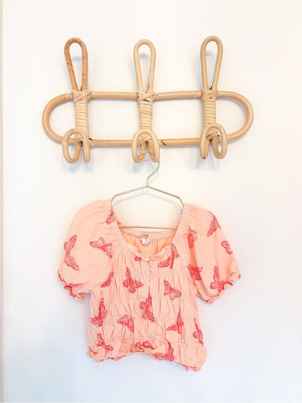 GAP Pink Puff-Sleeve Butterfly Top